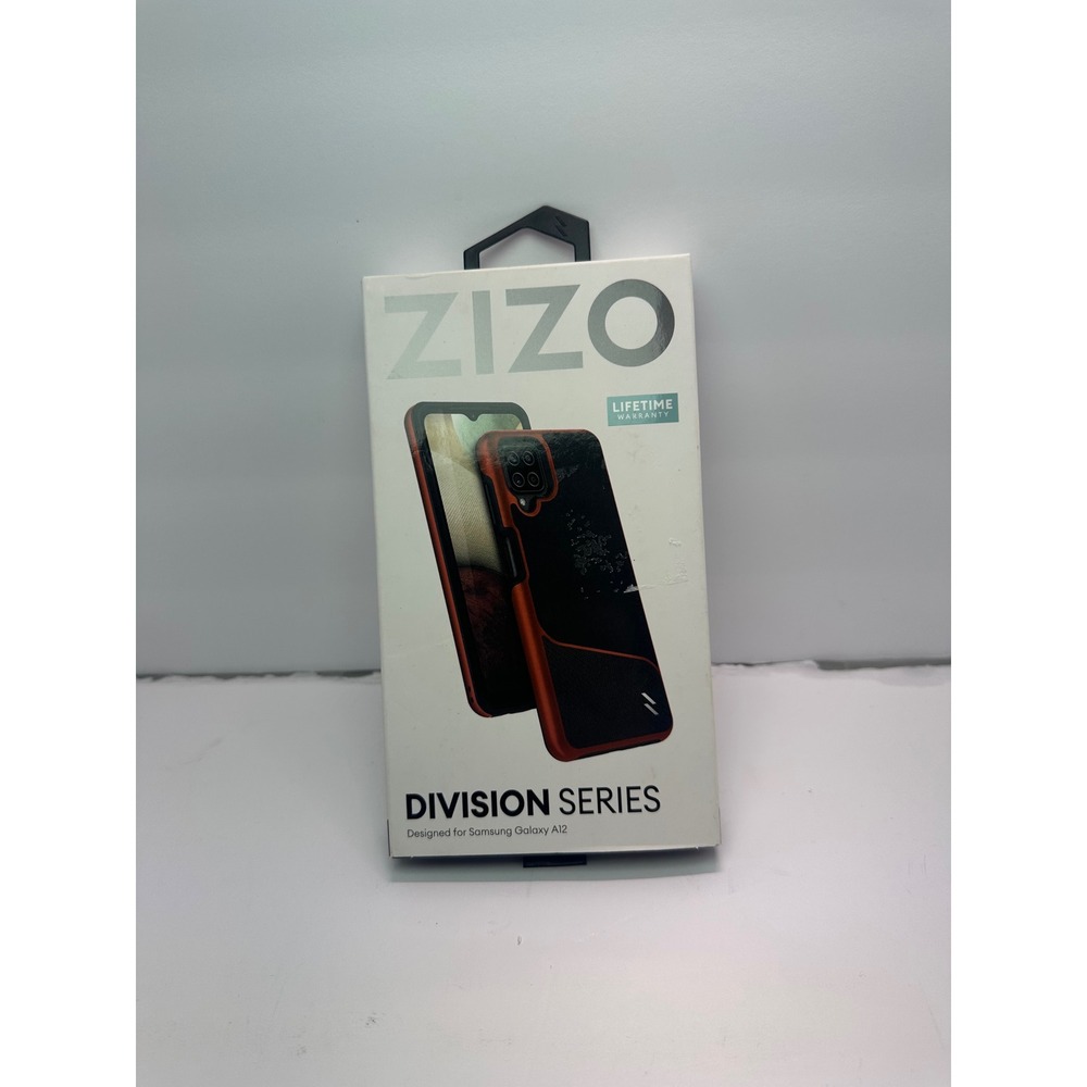 Zizo Division Series Samsung Galaxy A12 Case Black Red Rugged Drop Protection